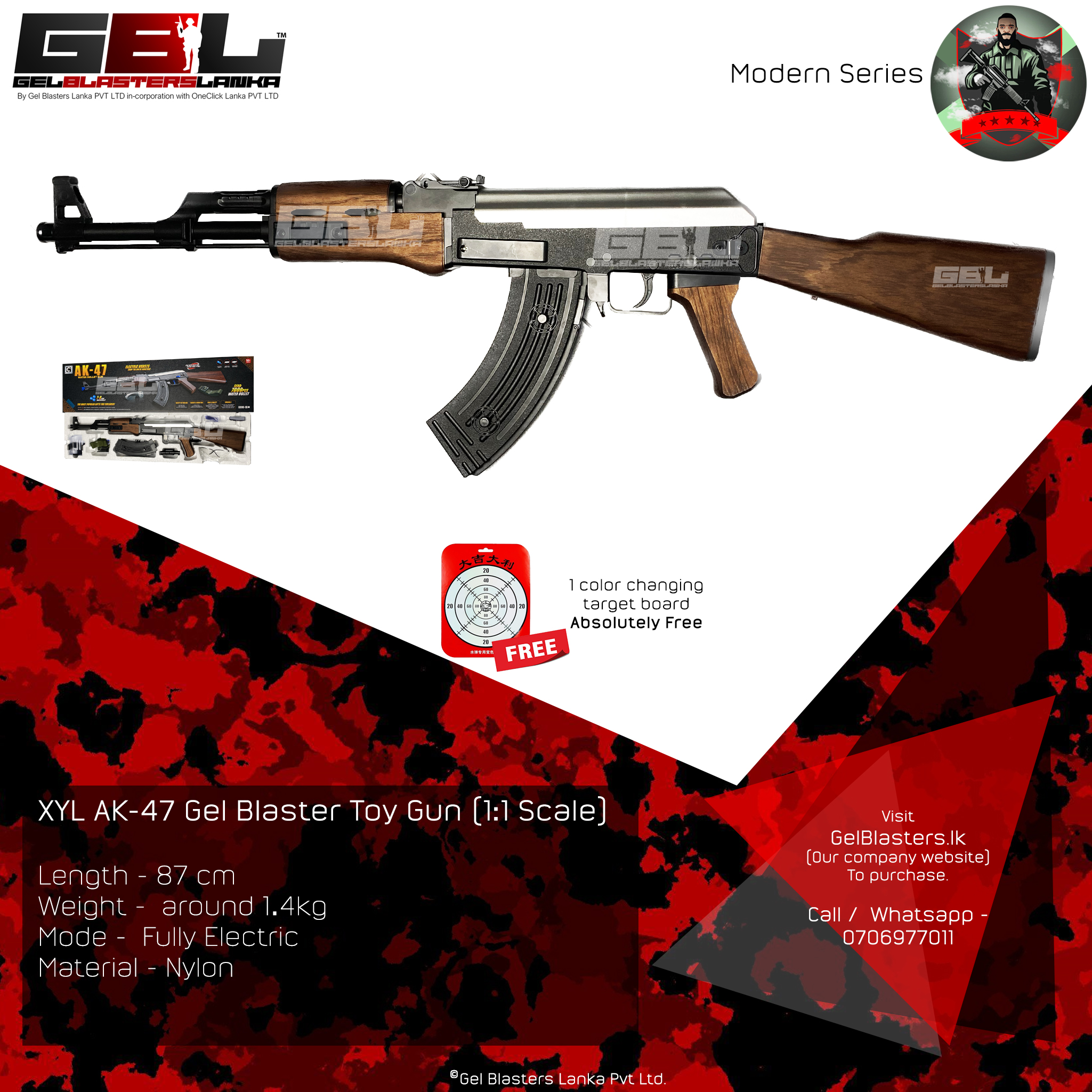 XYL AK-47 Gel Blaster – 1:1 Scale