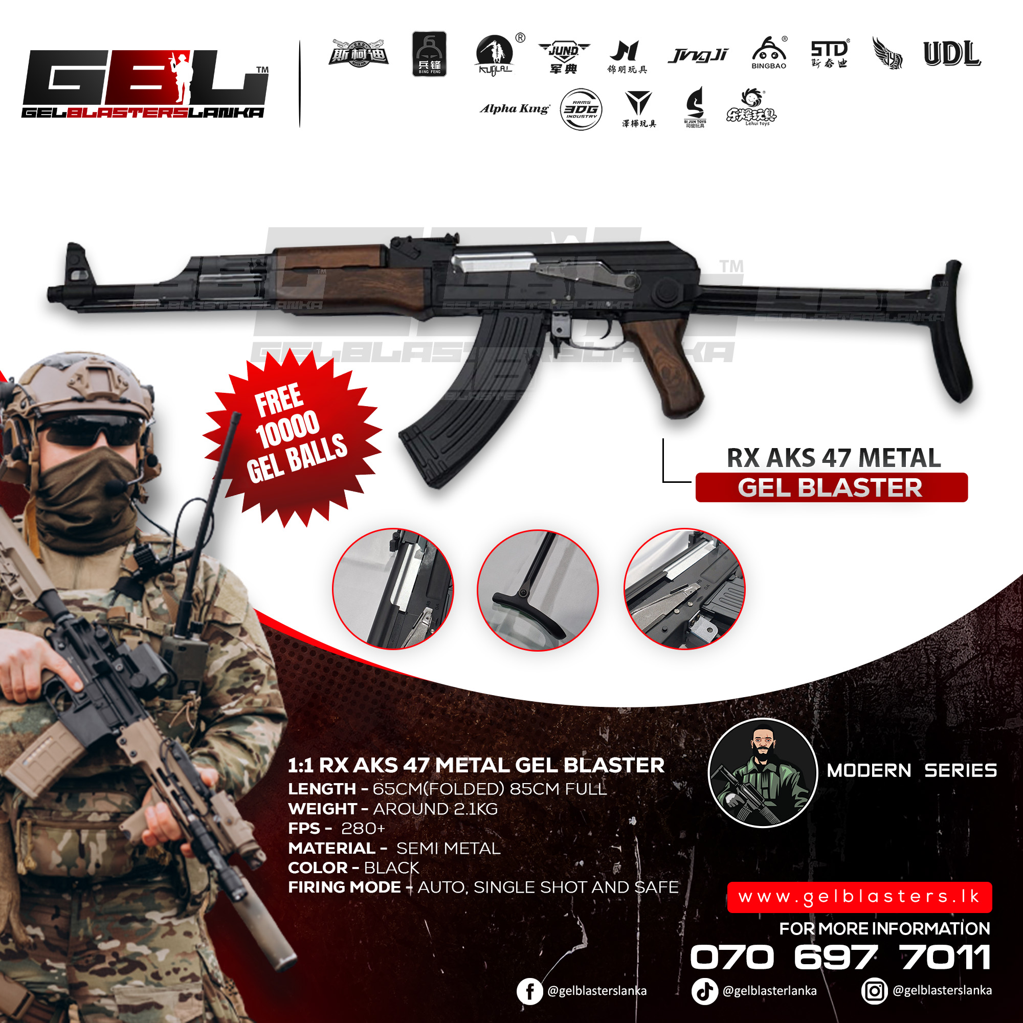 RX AKS 47 Metal Gel Blaster (1:1 Scale)