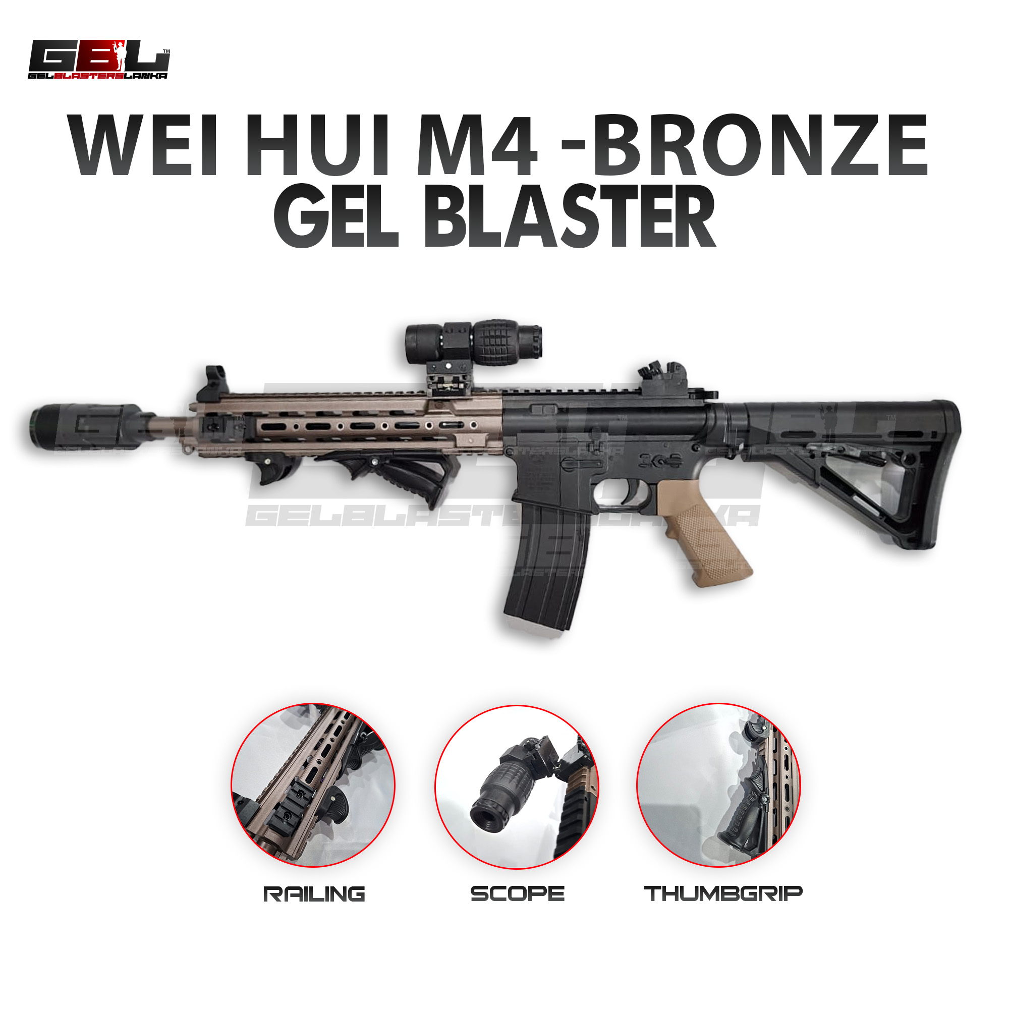 Wei Hui M4 Gel Blaster - Bronze - Image 2