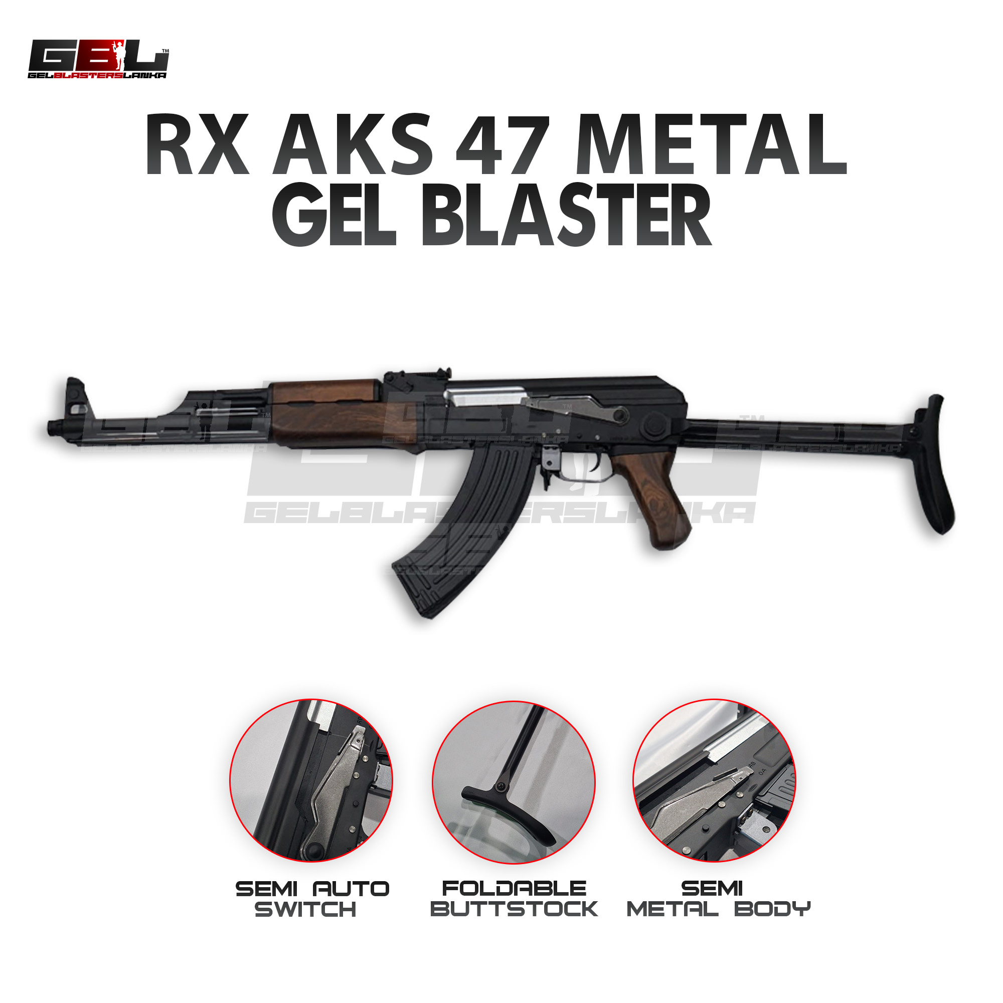 RX AKS 47 Metal Gel Blaster (1:1 Scale) - Image 2