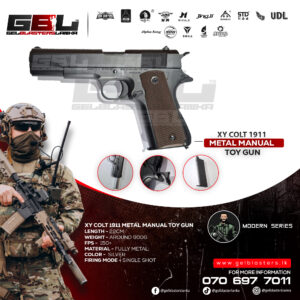 XY Colt 1911 Metal Manual toy gun Black (1:1 Scale)