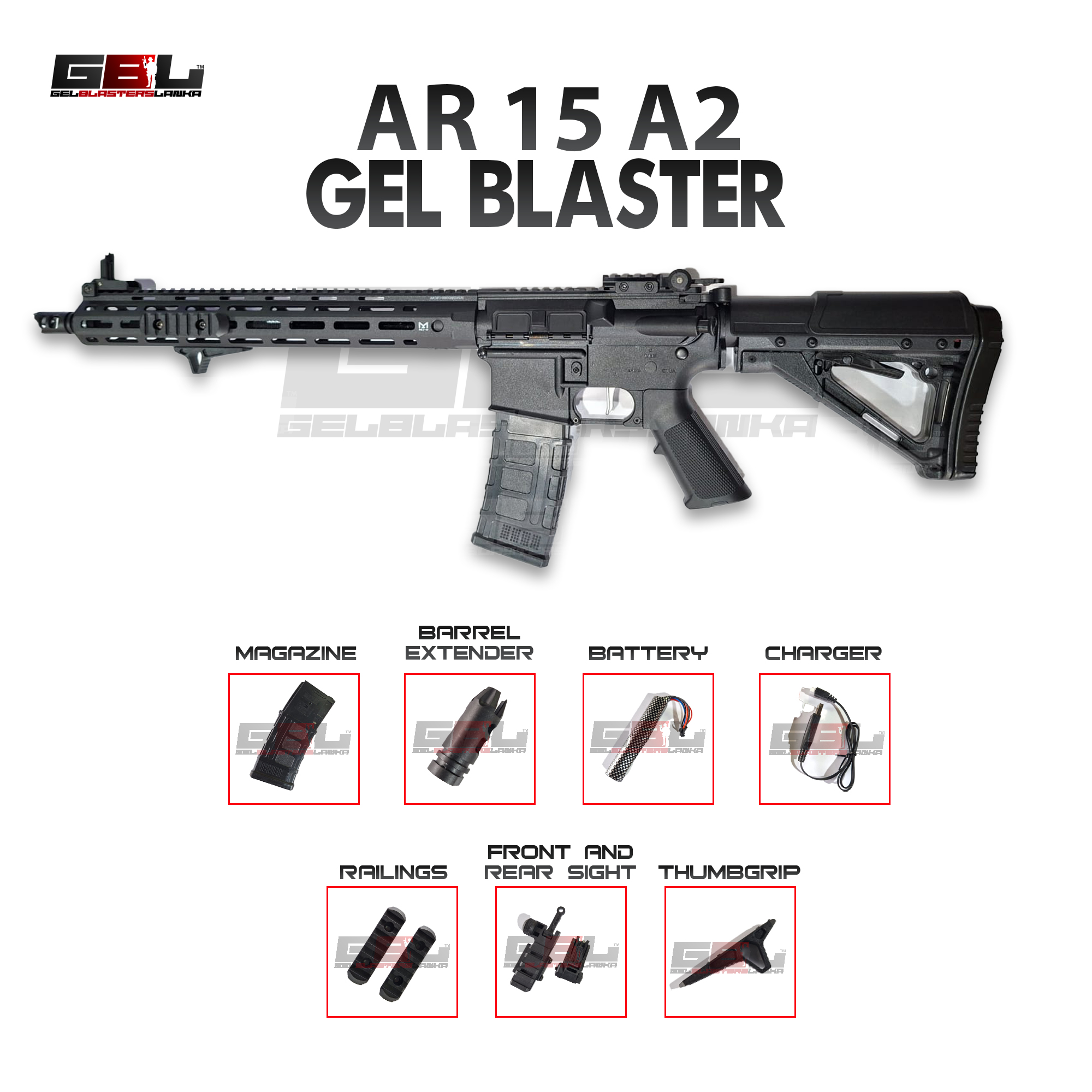 AR15 A2 Semi metal Gel blaster (1:1 Scale) - Image 3