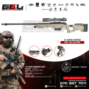 JY AWM Sniper Gel Blaster – Tan color