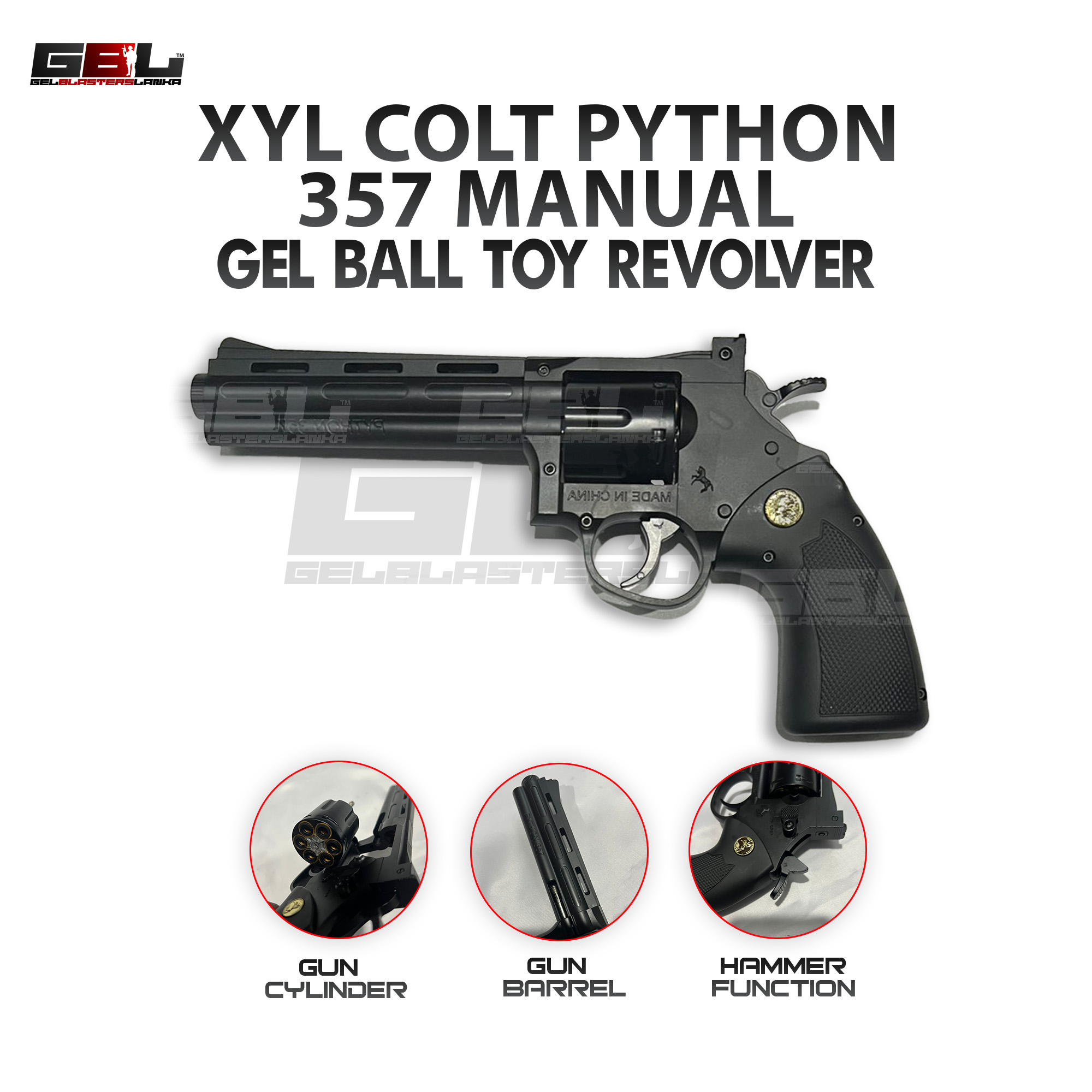XYL Python 357 Long Barrel Gel Ball Toy Revolver - Image 2