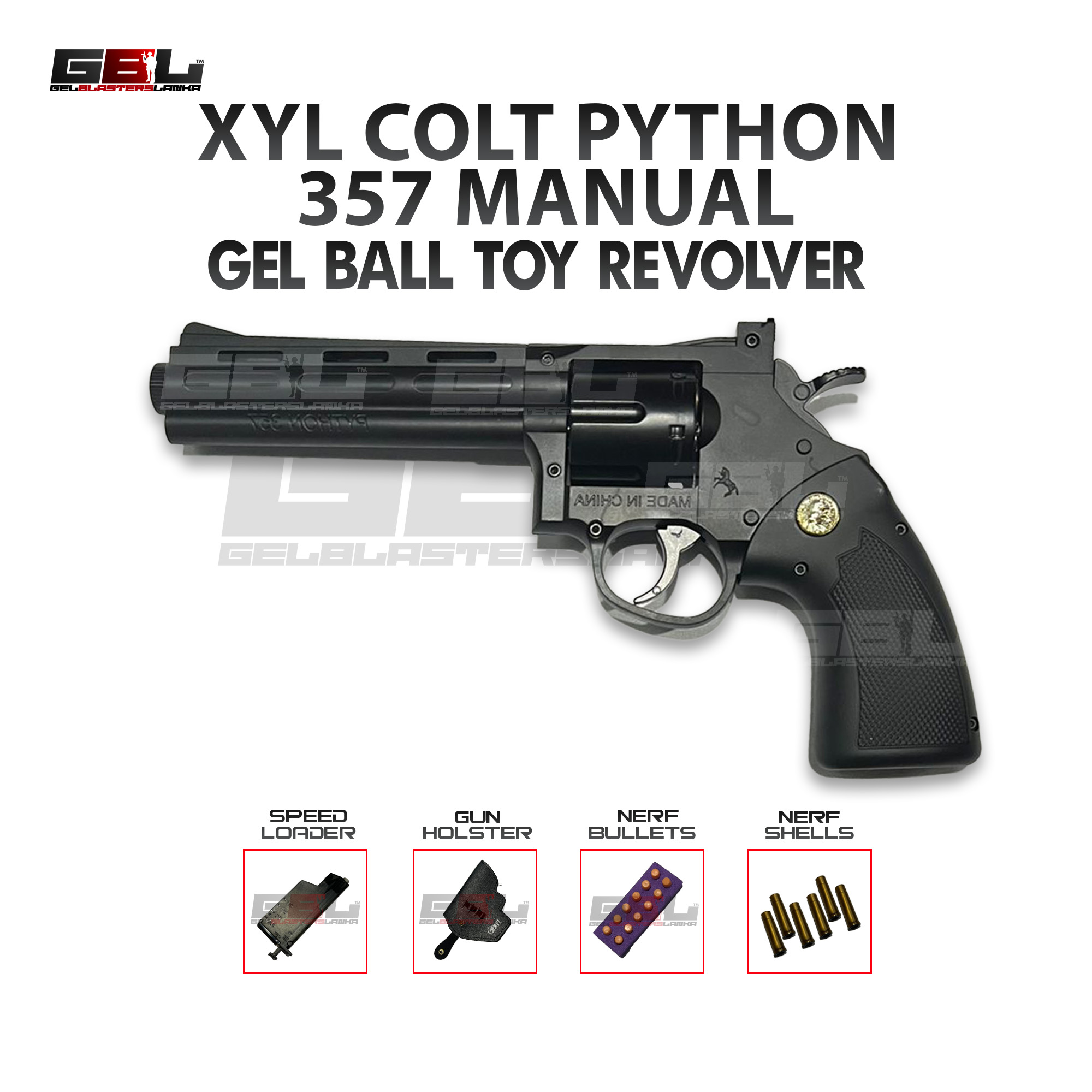 XYL Python 357 Long Barrel Gel Ball Toy Revolver - Image 3