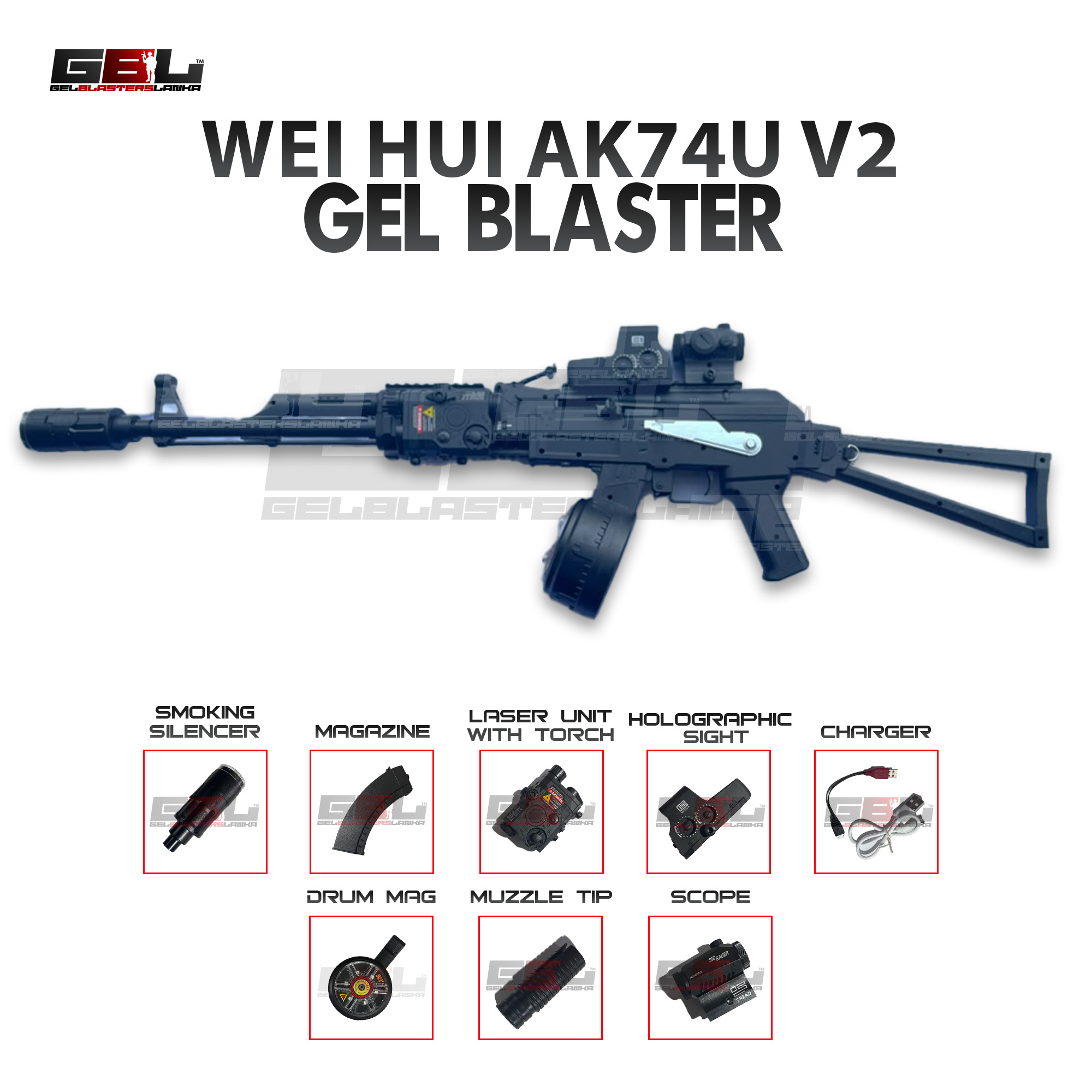 Wei Hui AK74U V2 Gel Blaster - Image 3